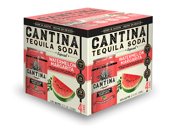 Cantina Watermelon Margarita Tequila Soda 6/4 12OZ CANS